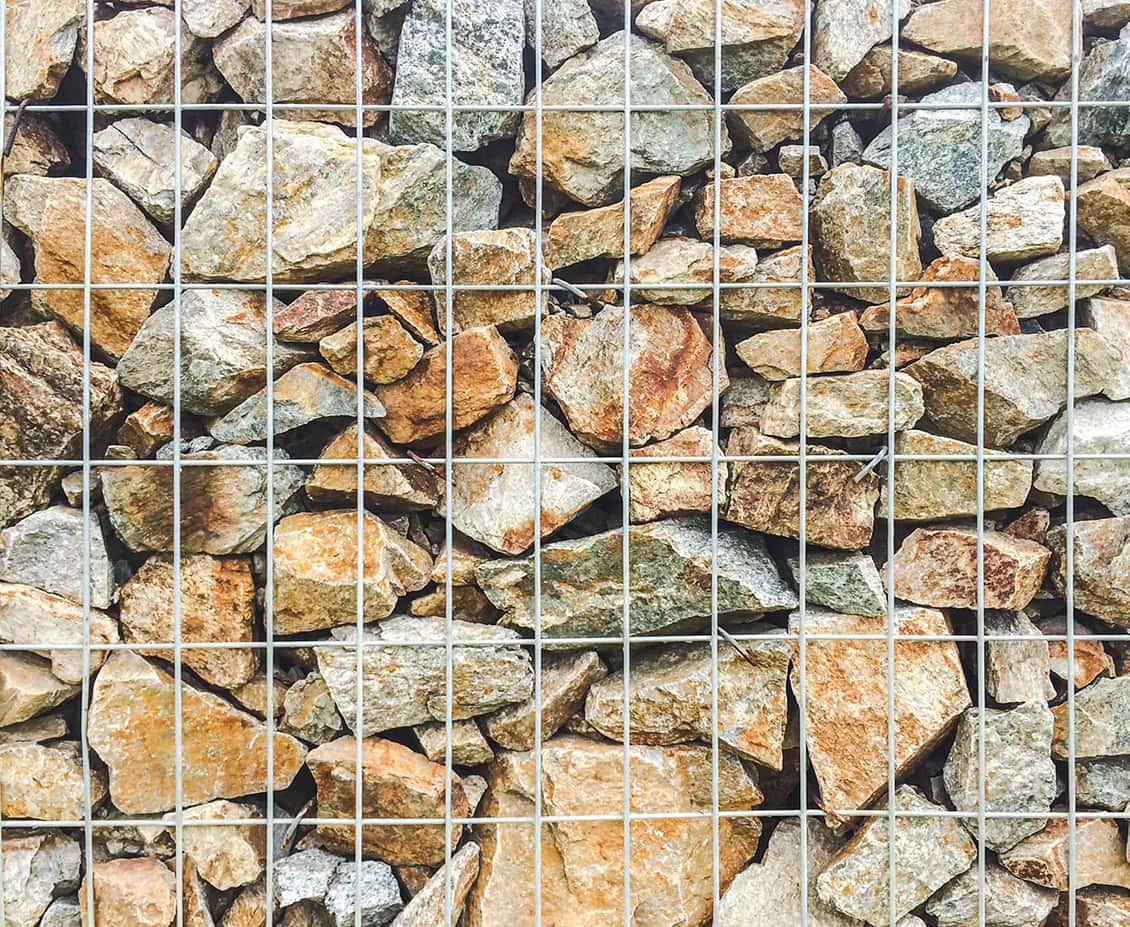 Mur décoratif en gabions